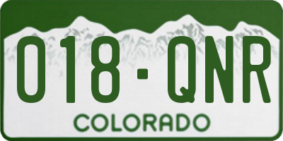 CO license plate 018QNR