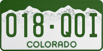 CO license plate 018QOI