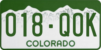 CO license plate 018QOK