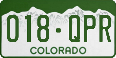 CO license plate 018QPR