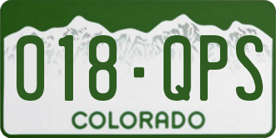 CO license plate 018QPS