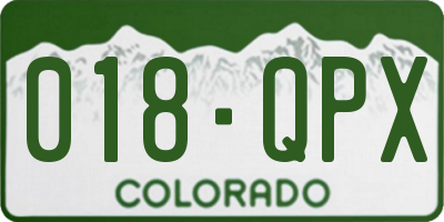 CO license plate 018QPX