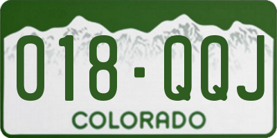 CO license plate 018QQJ