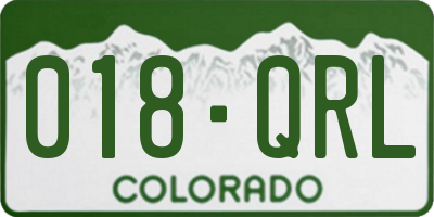 CO license plate 018QRL