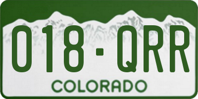 CO license plate 018QRR