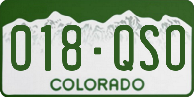CO license plate 018QSO