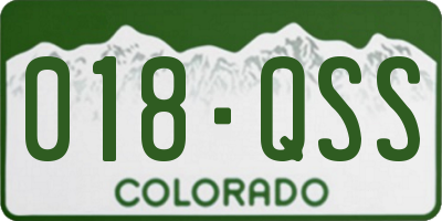 CO license plate 018QSS