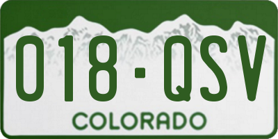 CO license plate 018QSV