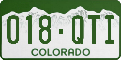 CO license plate 018QTI