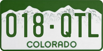 CO license plate 018QTL