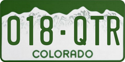 CO license plate 018QTR