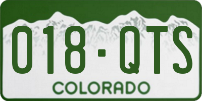 CO license plate 018QTS