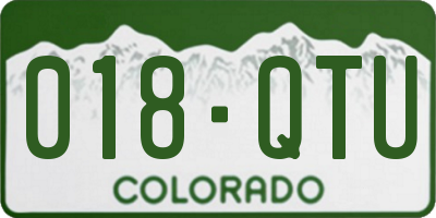 CO license plate 018QTU