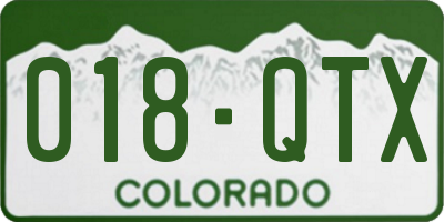 CO license plate 018QTX