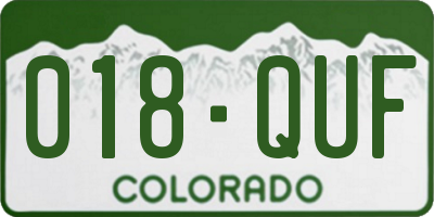 CO license plate 018QUF