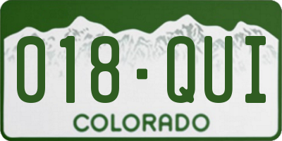 CO license plate 018QUI