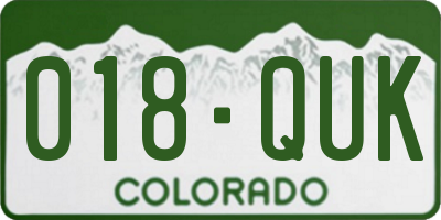 CO license plate 018QUK