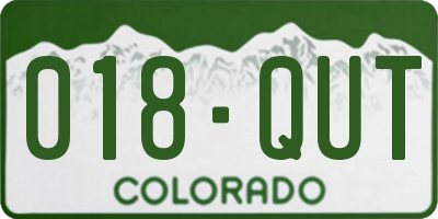 CO license plate 018QUT