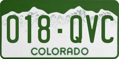 CO license plate 018QVC