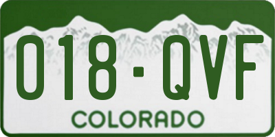 CO license plate 018QVF