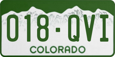 CO license plate 018QVI