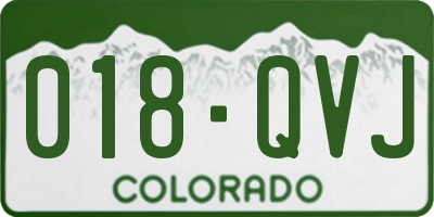 CO license plate 018QVJ