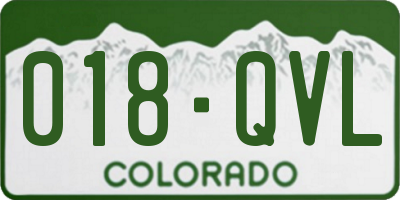 CO license plate 018QVL