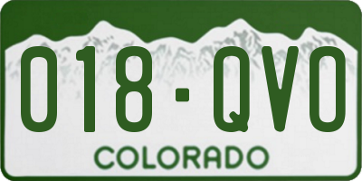 CO license plate 018QVO
