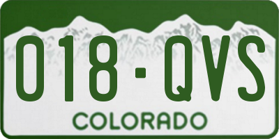 CO license plate 018QVS