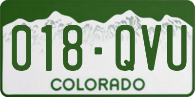 CO license plate 018QVU