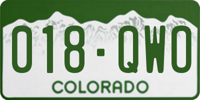 CO license plate 018QWO