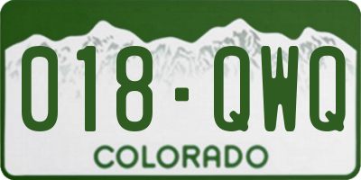 CO license plate 018QWQ