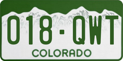 CO license plate 018QWT