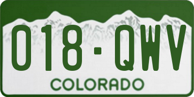 CO license plate 018QWV
