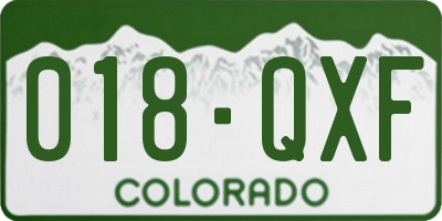 CO license plate 018QXF