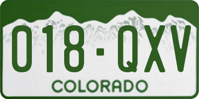 CO license plate 018QXV