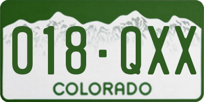 CO license plate 018QXX