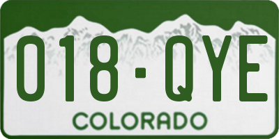 CO license plate 018QYE