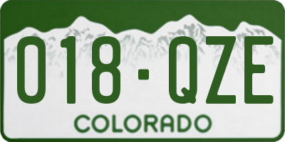 CO license plate 018QZE
