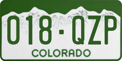 CO license plate 018QZP