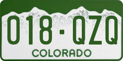 CO license plate 018QZQ