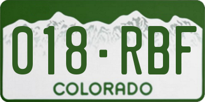 CO license plate 018RBF