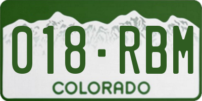 CO license plate 018RBM