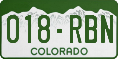 CO license plate 018RBN