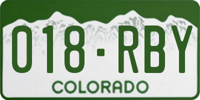 CO license plate 018RBY