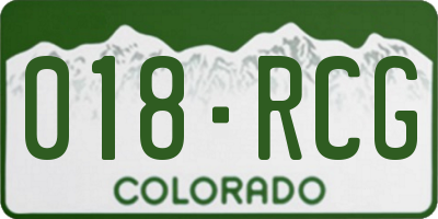 CO license plate 018RCG