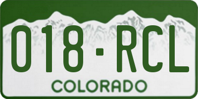 CO license plate 018RCL
