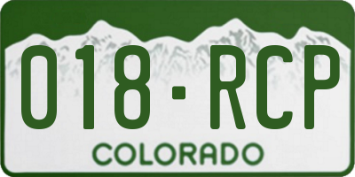 CO license plate 018RCP