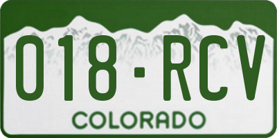 CO license plate 018RCV