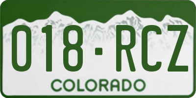 CO license plate 018RCZ